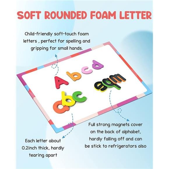 Classroom Magnetic Alphabet Letters Kit 234 Pcs with Double - Side Magnet Board - Picture 4 of 6